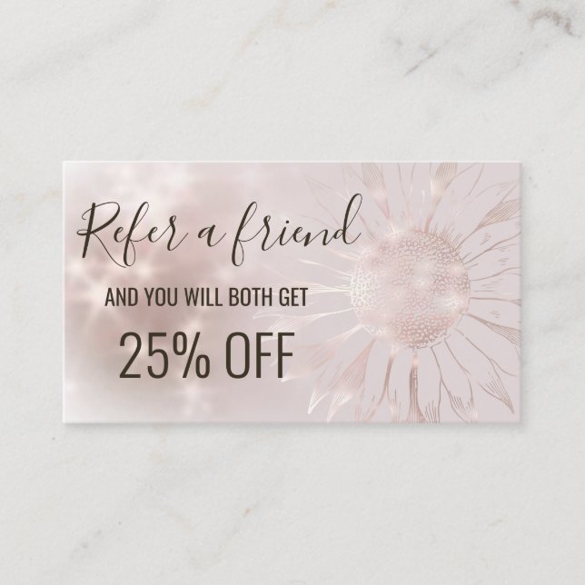 Visita girassol de cartão de referência (Frente)