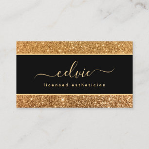 Visita Glitter Dourado Elegante Na moda Faux Cartão de