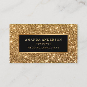 Visita Glitter Dourado Elegante Na moda Faux  Cartão de 