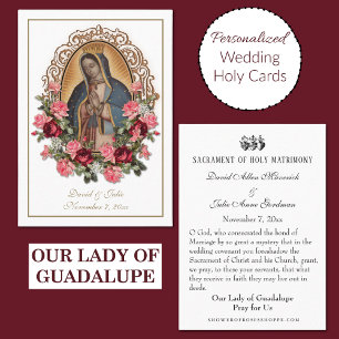 Visita Guadalupe Favor de Casamento Católico Cartão Santo