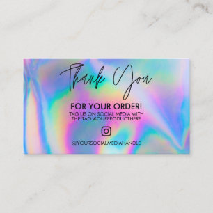 Visita Holographic Obrigado Trendy Salon Cartão de visit
