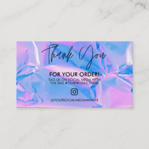 Visita Holographic Obrigado Trendy Salon Cartão de visit
