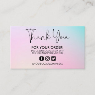 Visita Holographic Obrigado Trendy Salon Cartão de visit