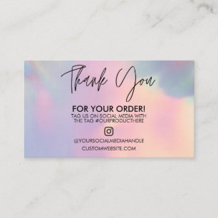 Visita Holographic Obrigado Trendy Salon Cartão de visit