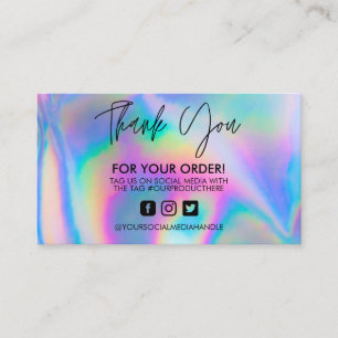 Visita Holographic Obrigado Trendy Salon Cartão de visit