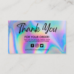 Visita Holographic Obrigado Trendy Salon Cartão de visit