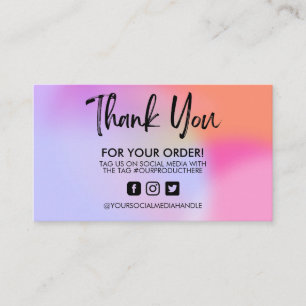 Visita Holographic Obrigado Trendy Salon Cartão de visit