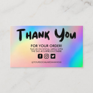 Visita Holographic Trendy Salon Obrigado Cartão de visit