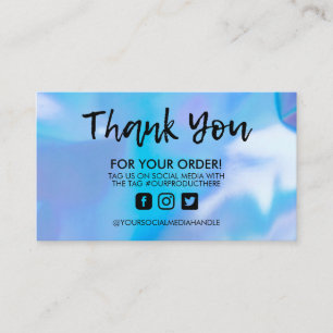 Visita Holographic Trendy Salon Obrigado Cartão de visit