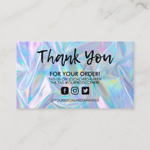 Visita Holographic Trendy Salon Obrigado Cartão de visit
