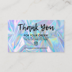 Visita Holographic Trendy Salon Obrigado Cartão de visit