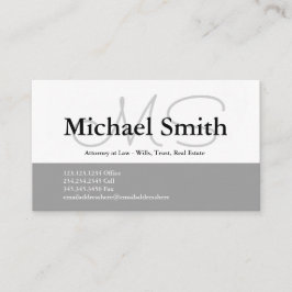 Visita Iniciais de Cinza em negrito moderno - Cartão de v