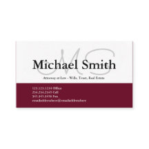 Iniciais Modernas de Borgonha Branca - Cartão de v