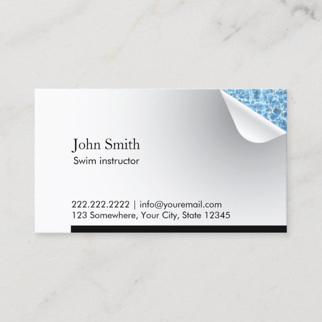 Visita Instrutor de Natação Dentro de água azul Cartão de (Frente)