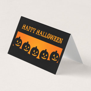 Visita Jack o Lantern Silhuettes Cartão de Troca de Sala 