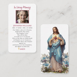 Visita Jesus Coração Sagrado em Cartão de Oração Religios