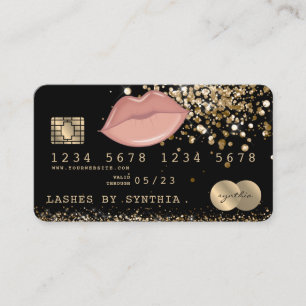 Visita Lábios Dourados Glitter Estimulados com Cartão de 