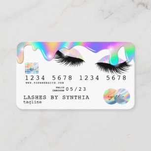 Visita Lashes de Cartão de Crédito Moderno Unicórn Hológr