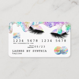 Visita Lashes de Cartão de Crédito Moderno Unicórn Hológr
