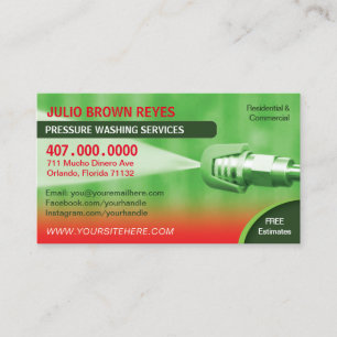 Visita Lavagem da pressão & modelo de cartão de negóci