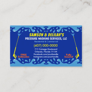 Visita Lavagem da pressão & modelo de cartão de negóci