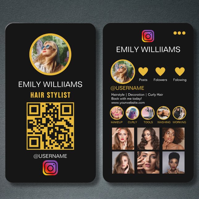 Visita Leis do Unhas do Artista do Instagram Cartão de vi (Criador carregado)