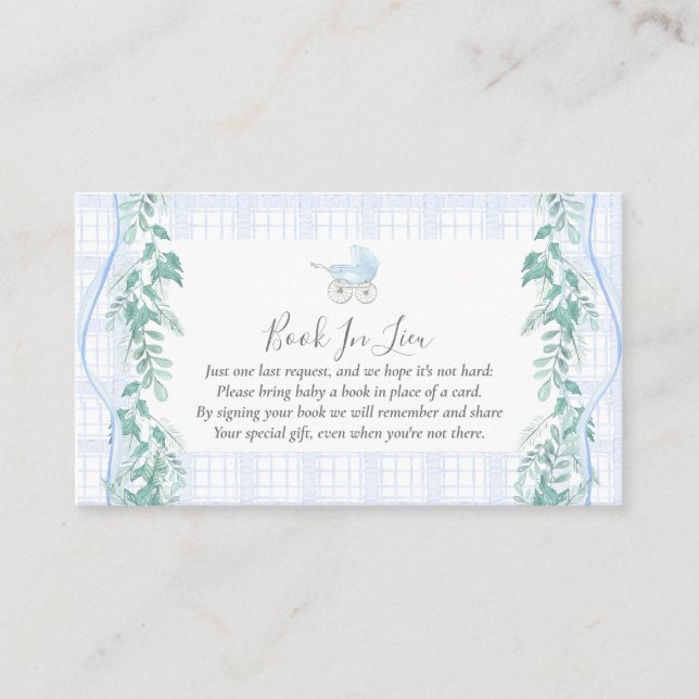 Visita Livro de Carruagems de Bebê em Lieu Inserir Cartão (Frente)