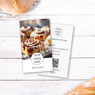 Visita Logotipo da Padaria Foto Código QR Cartão de Visit