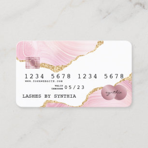 Visita Logotipo de adição do Cartão de Crédito Rosa-Blush