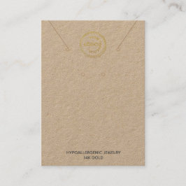 Visita Logotipo de exibição do colar Kraft Cartão de visi