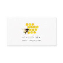 Logotipo de fazenda de abelhas melíferas Cartão de
