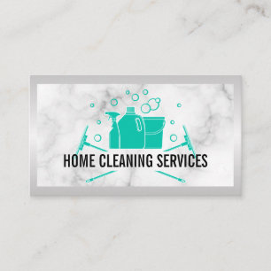Visita Logotipo de limpeza da casa Marble Cartão de vis