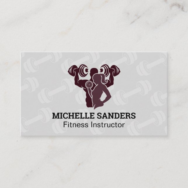 Visita Logotipo de malhação | Dumbbell Pattern Cartão de  (Frente)