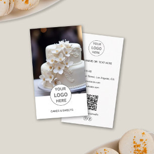 Visita Logotipo de Padaria de Bolos Foto QR Cartão de Vis