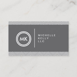 Visita LOGOTIPO INICIAL com CHEVRON PATTERN 1 Cartão de v