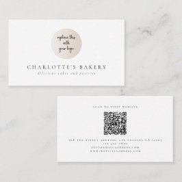 Visita Logotipo minimalista QR Code Bakery Cartão de visi