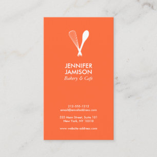 Visita LOGOTIPO MODERNO WHISK & SPOON no ORANGE Cartão de