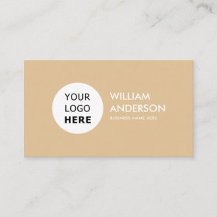 Visita Logotipo personalizado bege minimalista Cartão de 