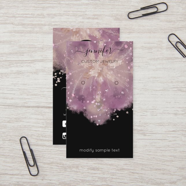 Visita Logotipo Personalizado Cartão de Joia Confetti Soc (Frente/Verso In Situ)
