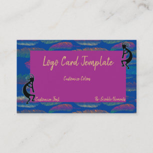 Visita Logotipo simples Kokopelli Feather Cartão de visi