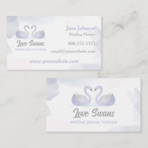 Visita Love Swans Casais Casamento Planner Cartão de visi