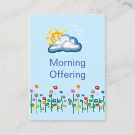 Visita Manhã oferecendo Cartão de Oração