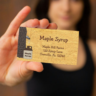 Visita Maple Syrup Jug Custom Maple Syrup Cartão de visit