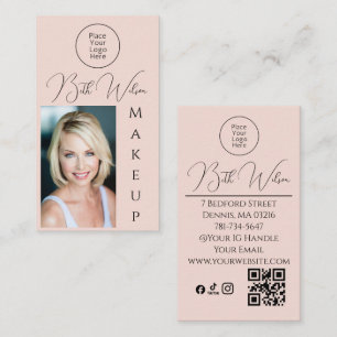 Visita Maquiagem Rosa, Código QR, Foto de Cartão de Visit