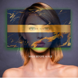 Visita Marinho Azul Grungy Dourado Marble Vip Cartão de v