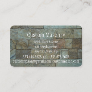 Visita Masonry Brick, Block Custom Business Cartão de vis