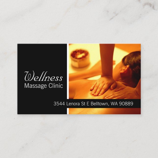 Visita Massage Therapist, Cliny, Wellness Cartão de visit (Frente)