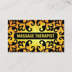 Visita Massagem Terapista Sunshine Damask Cartão de visit