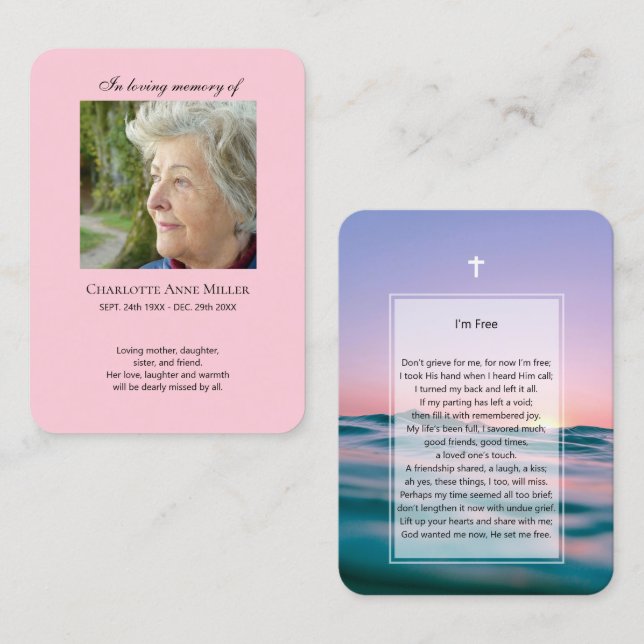 Visita Memorial fotográfico Eu sou Cartão de oração gráti (Frente/Verso)