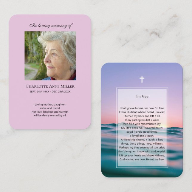 Visita Memorial fotográfico Eu sou Cartão de oração gráti (Frente/Verso)